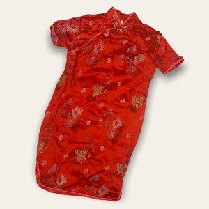 Esme Vintage Red Cheongsam Kids Dress